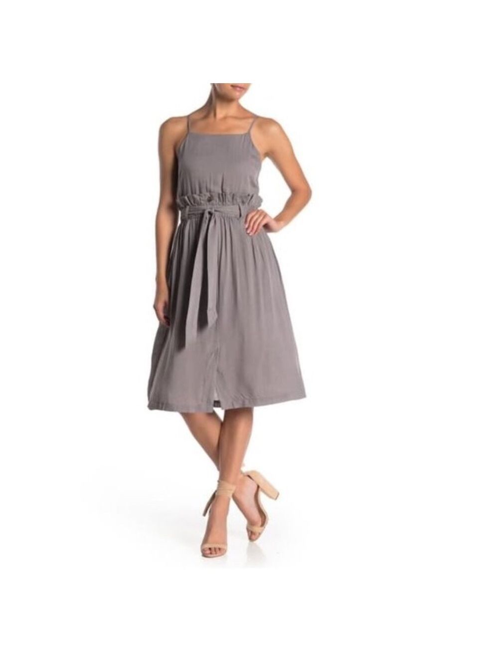 HYFVE Square Neck Waist Tie Dress